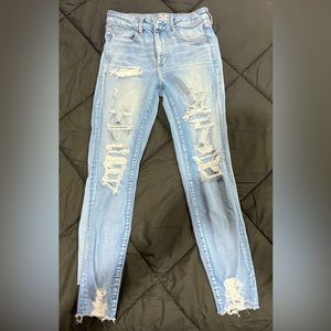American Eagle Distressed Hi-Rise Jeggings size 8